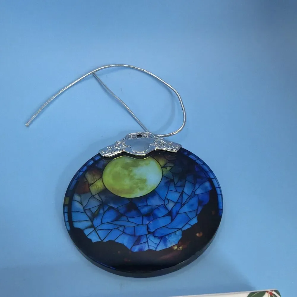 Stained Glass Ornament Retro Moon